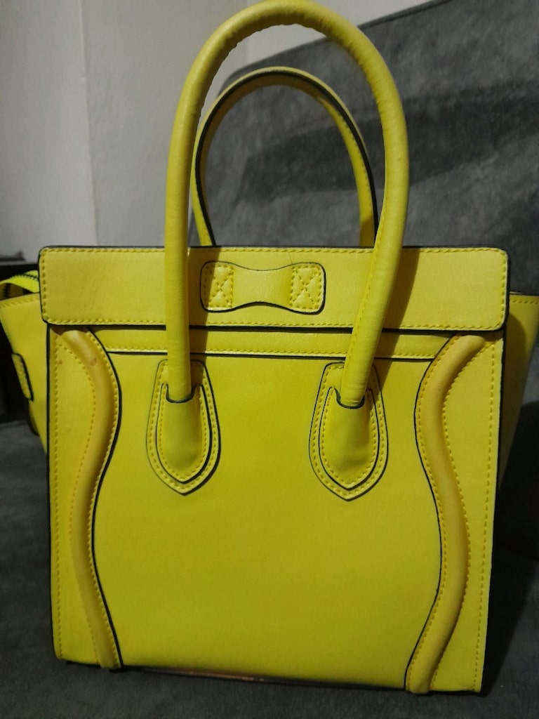 CELINE MAVI VE SARI ÇANTA - 4