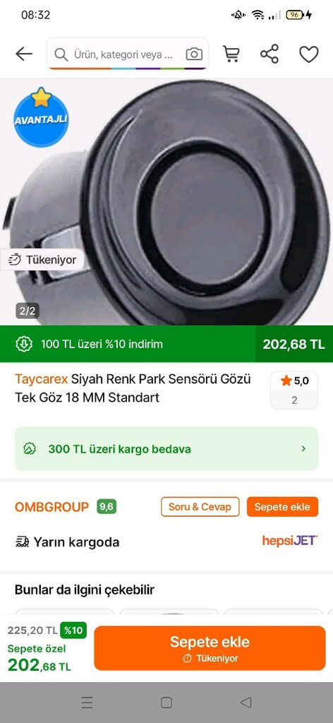 Park Sensörü gözü Kablolu sıfır 4 adet fiyat 4 adet için gecerlidir. - 9