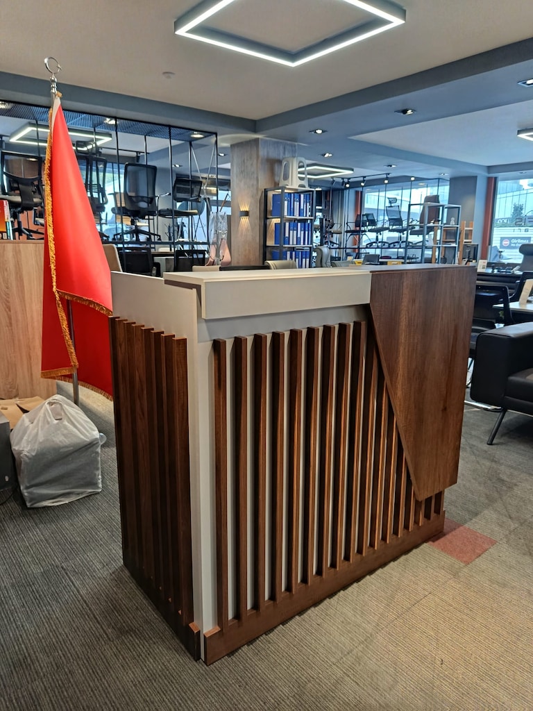 KLAS OFİS ÜSKÜDAR 120x60 BEYAZ CEVİZ BANKO SIFIR ÜRÜN - 2