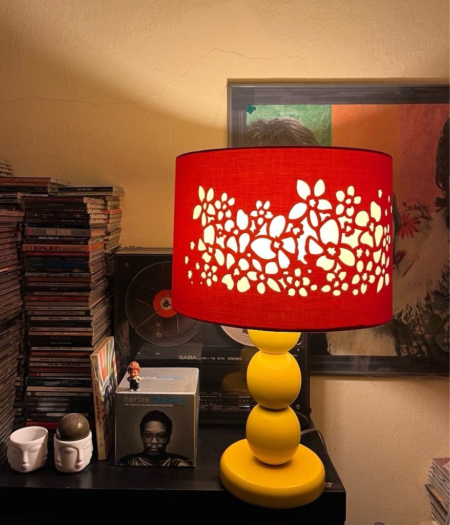 Vintage Pop Art Kırmızı Abajur / Masa lambası - 8