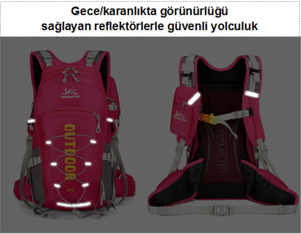 ÇOK İŞLEVLİ OUTDOOR-BİSİKLET SIRT ÇANTASI 20 L UNISEX (YEŞİL) - 15