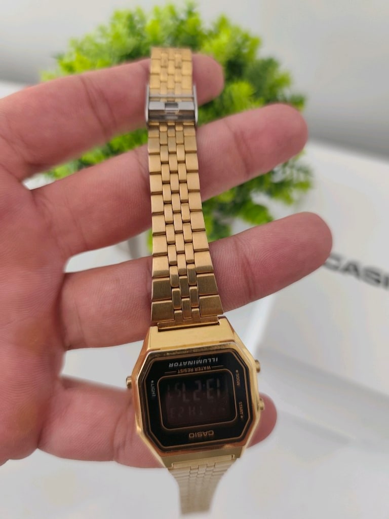 Orjinal Casio Retro Dijital Mini Kadın Saat Altın - 16