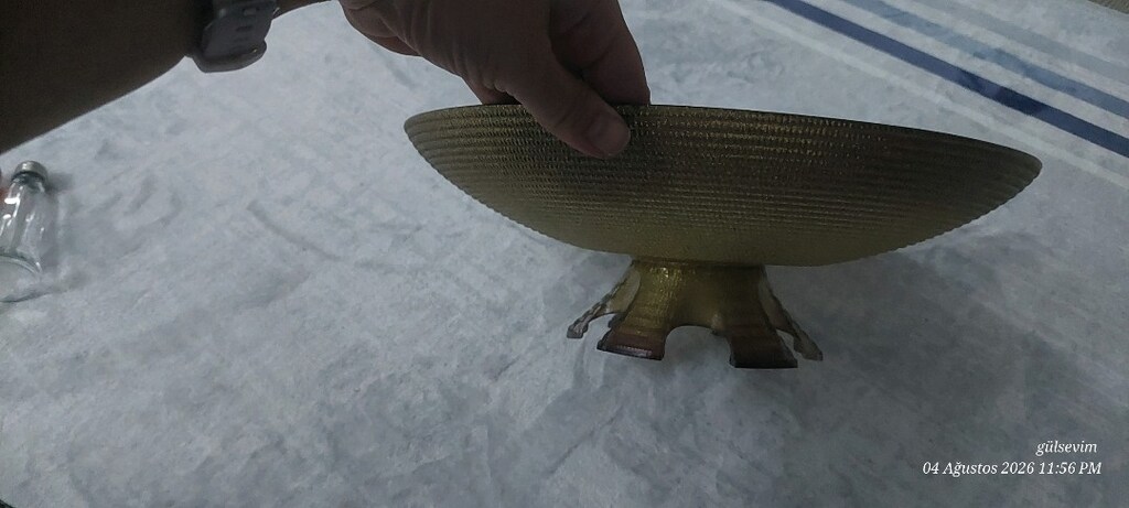 şık simli servis tabaği gold ve kahveli - 2