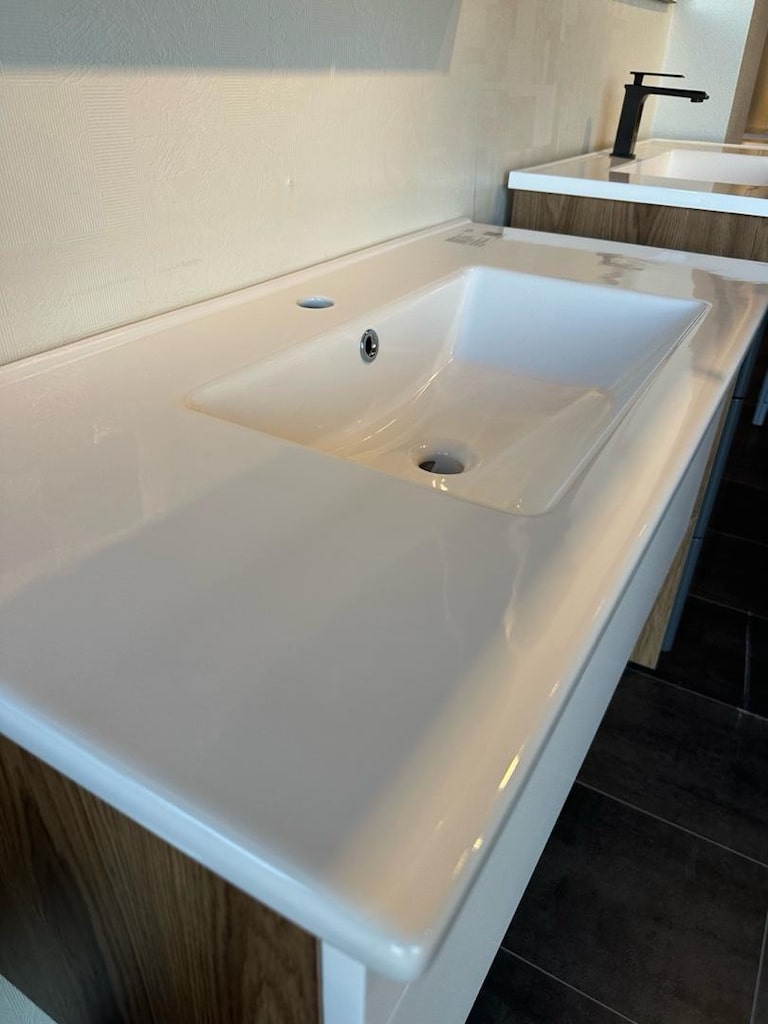 Mat Beyaz Lake 100 cm Outlet Banyo Dolabı - 8
