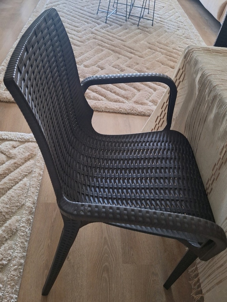 masa takımı rattan sert camlı kare masa - 5