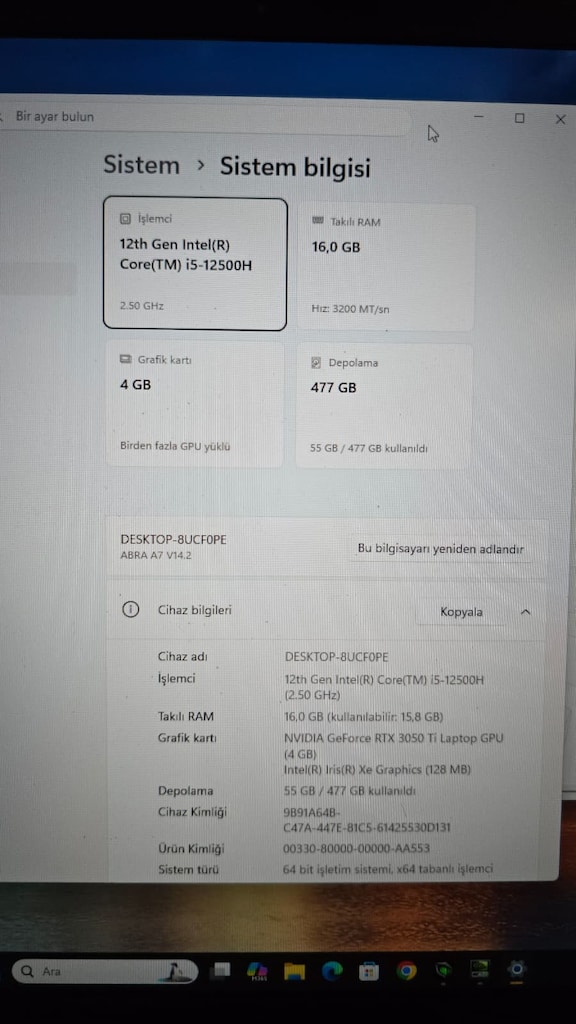 MONSTER ABRA A7 V14.2 17 EKRANLI GAMİNG LAPTOP - 8