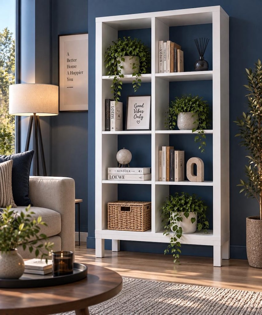 8 Bölmeli Modern Kitaplık – Dekoratif Raf & Çok Amaçlı Düzenleyici - 2