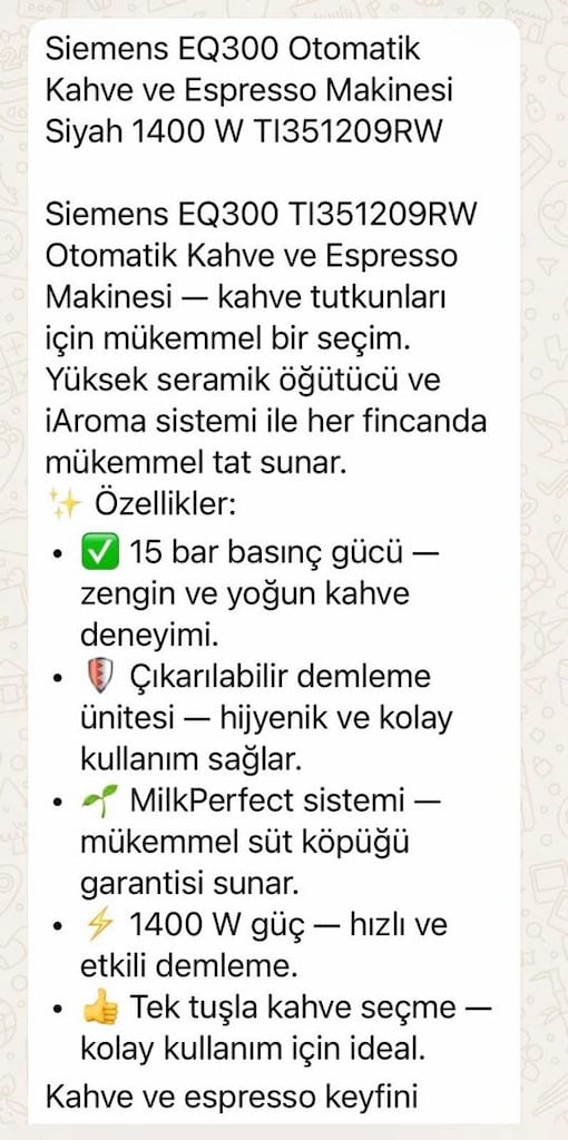Siemens EQ300 tam otomatik kahve makinesi - 6