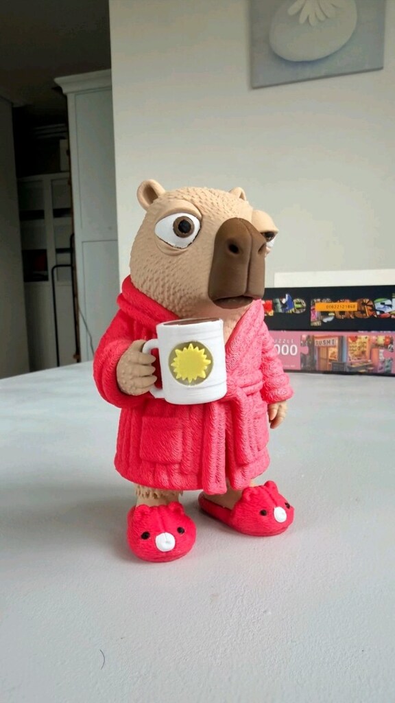 Capybara-ly Awake – 3D Baskı Kapibara Figürü - 6