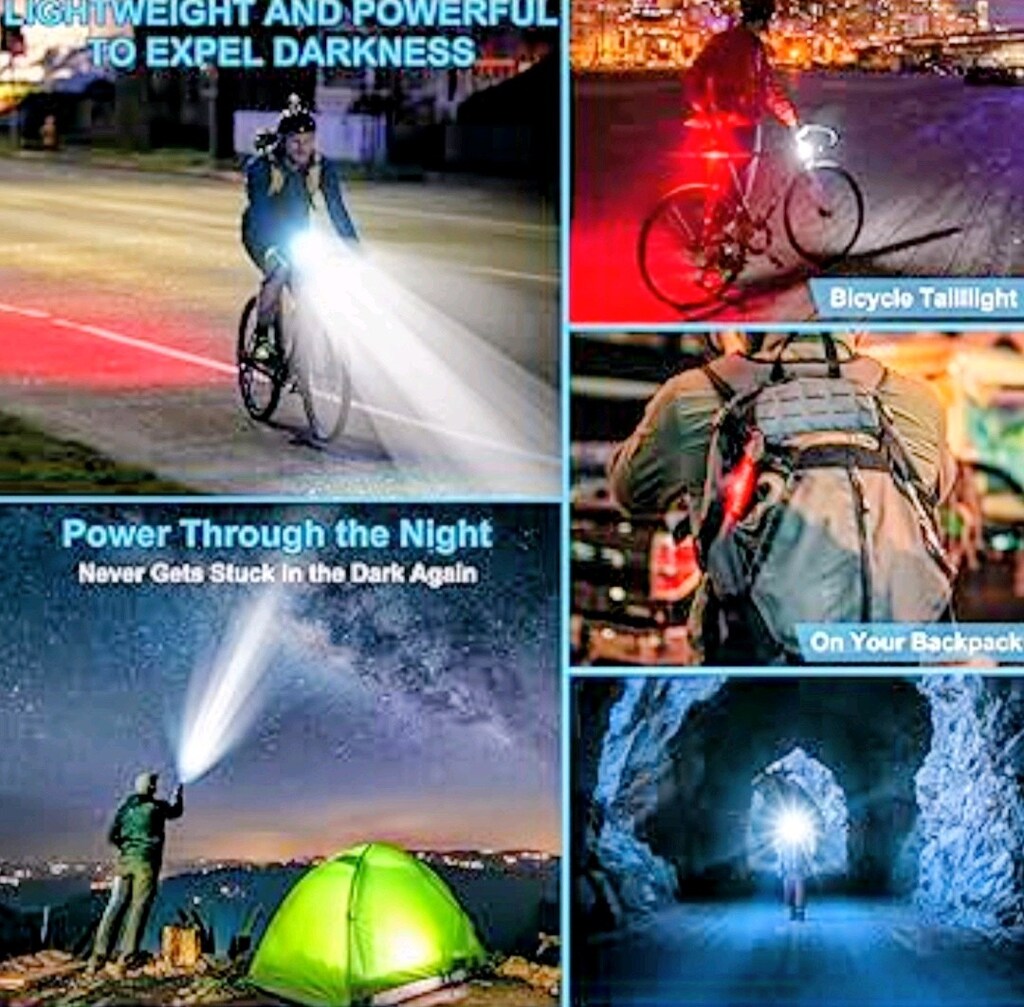 bisiklet led ışık + zil +şarjlı+ el feneri - 3