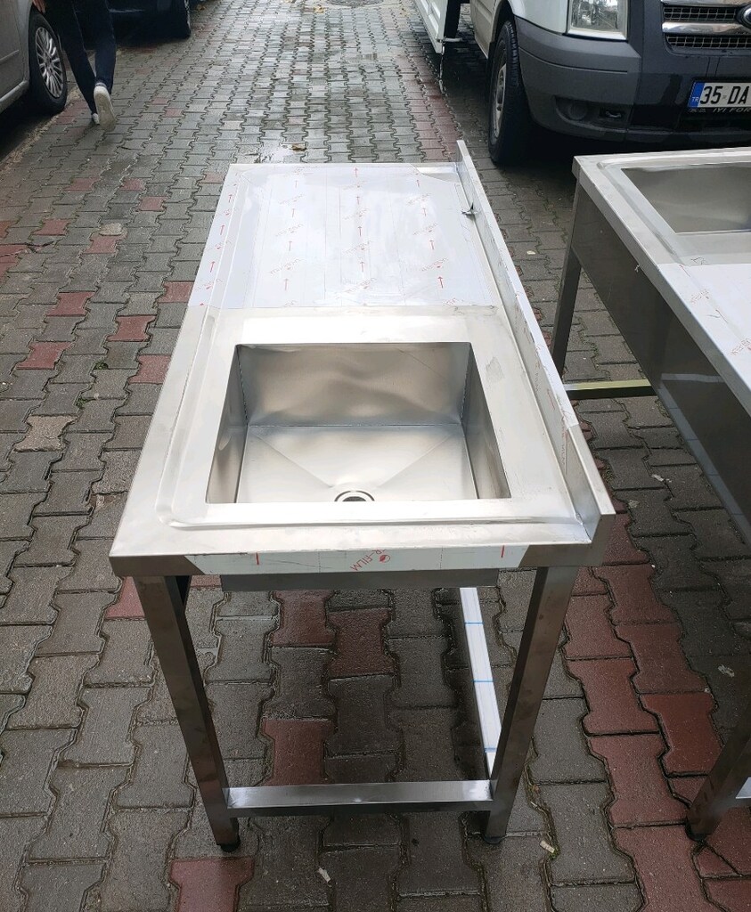 krom evye bulaşık yıkama lavabosu krom eviye tezgah hazır mutfak - 5