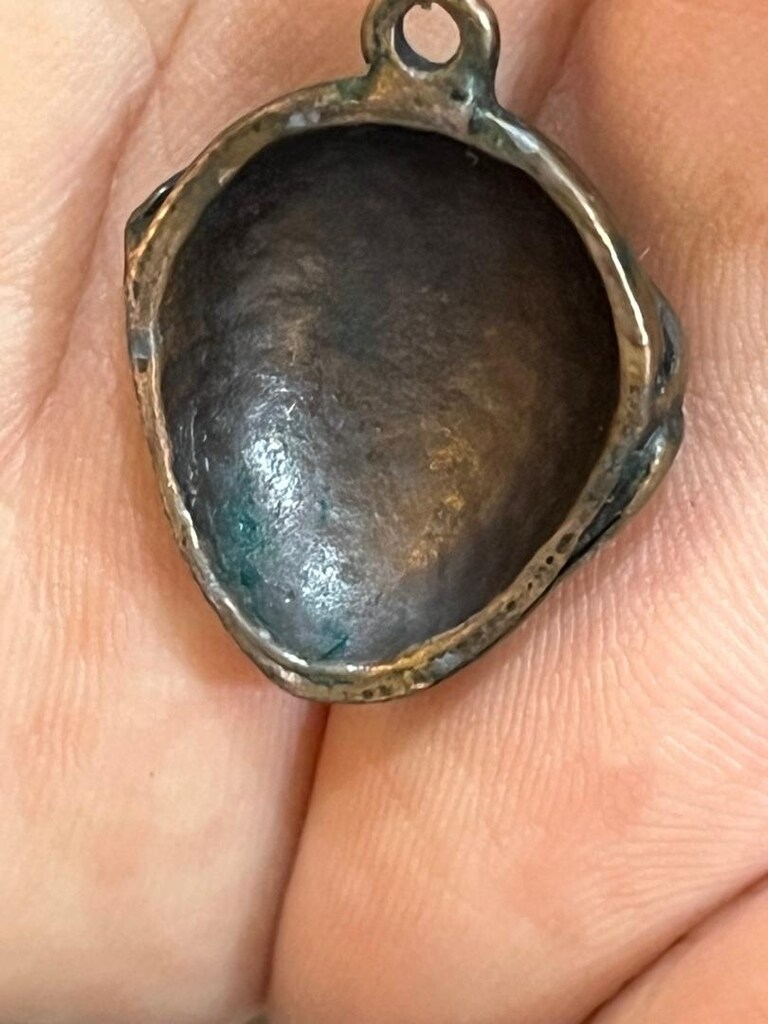 Afrika kültürüne özgü bronz maske kolye ucu - 7