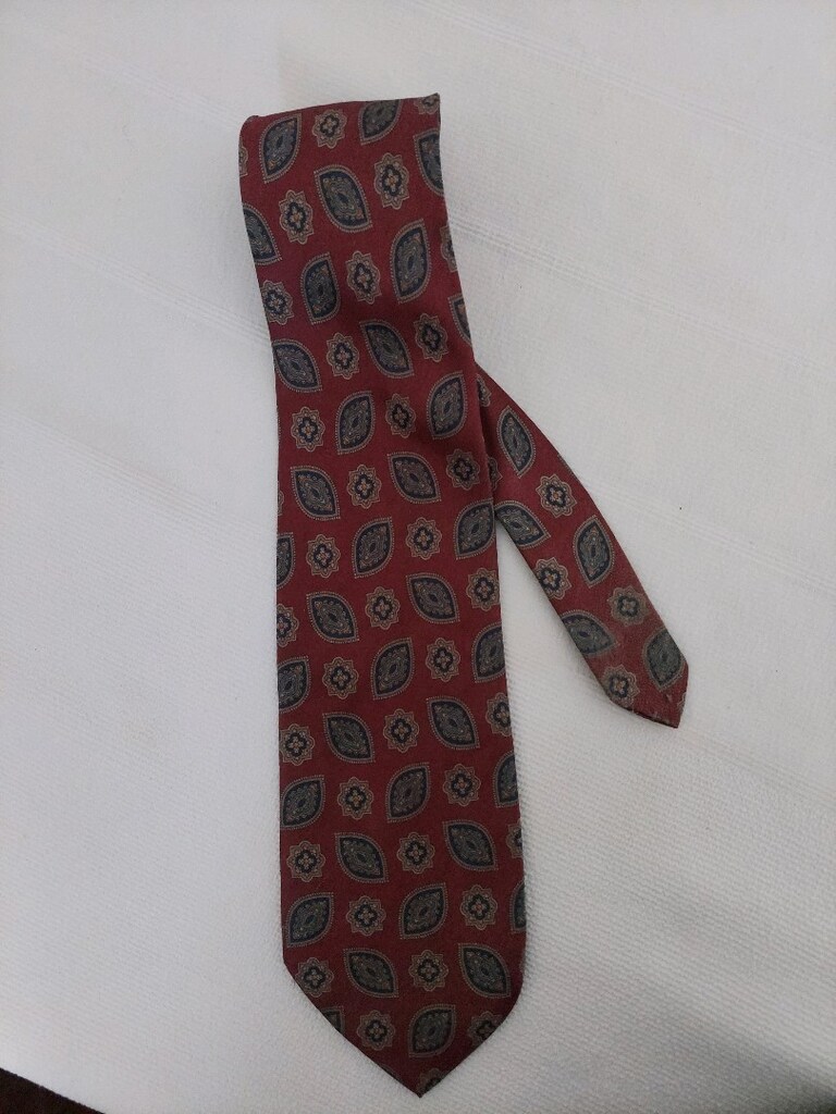 Koyu Bordo Klasik Desenli Kravat - 6