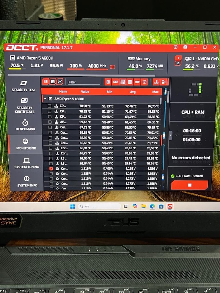 ASUS TUF RTX 3050'li GAMİNG LAPTOP ÇANTA&FATURA - 9
