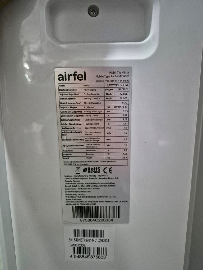 Airfell 12000 btü klima - 2