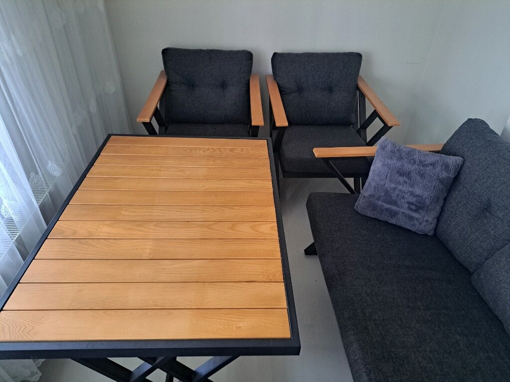 X Ayak Çayseti Bahçe Balkon Oturma Takimi - 3
