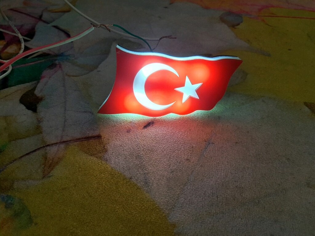 turk bayrakli panjur arması ledli - 3