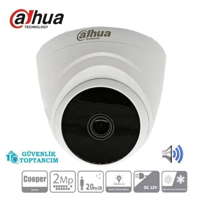 Dahua 2 MP HDCVI IR Sesli Dome Kamera Hac-T1A21P-A-DIP