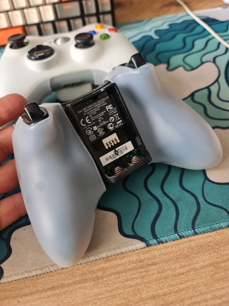xbox360 gamepad kutulu silikon koruma kılıfı beyaz şeffaf saydam - 5