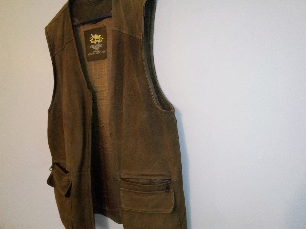 Camel Collection süet deri yelek XL orijinal — görsel 11/15