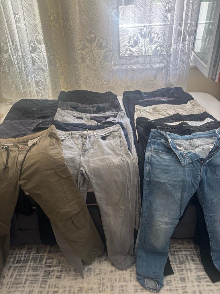 karışık marka sıfır kot kumaş karğo pantolon