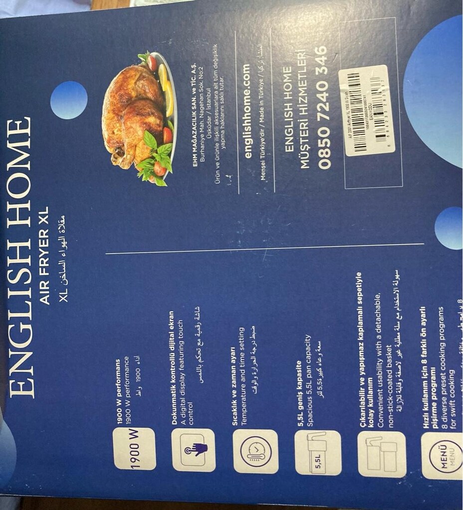 Neredeyse Yeni,ENGLISH HOME 5,5 Litre kapasiteli airfrey Satılık! - 7