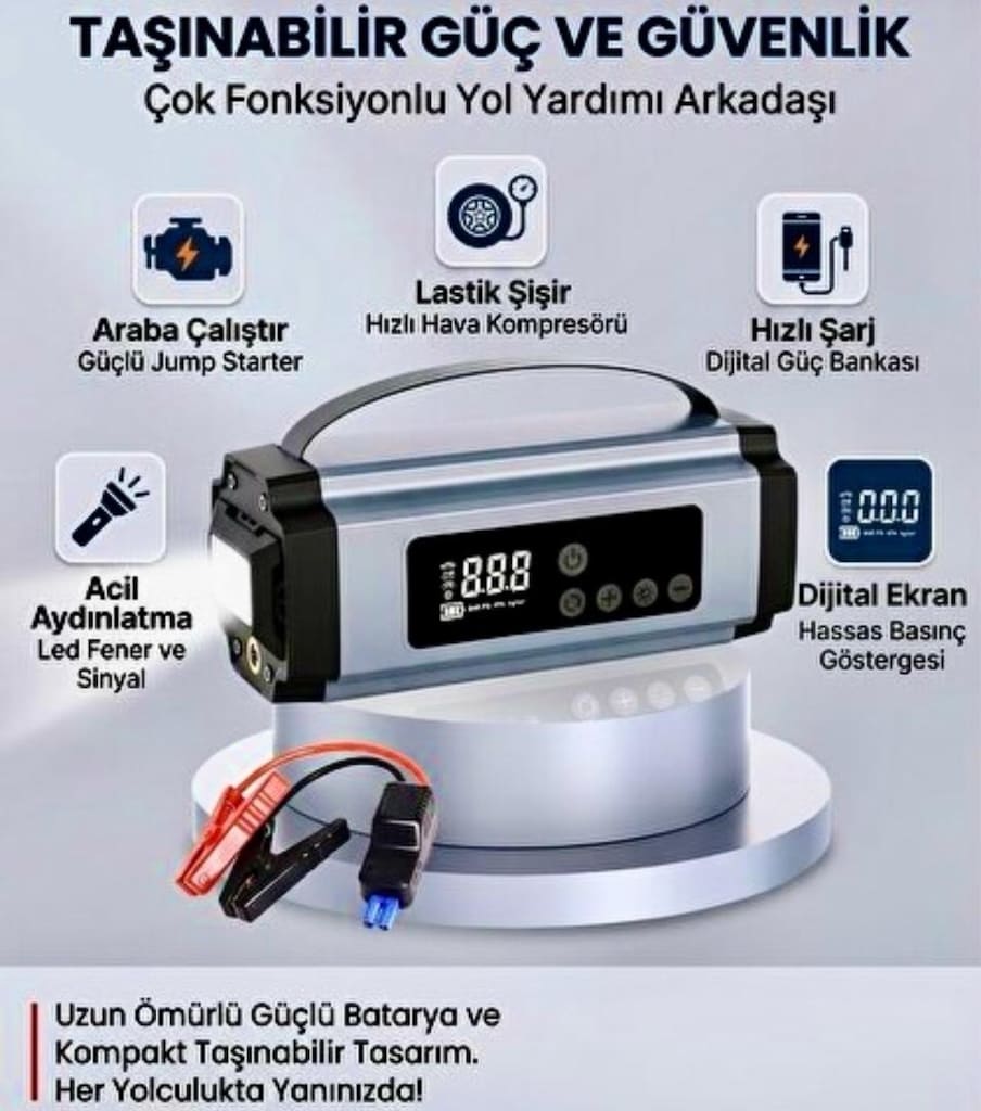 SIFIR AKÜ TAKVİYE-LASTİK ŞİŞİRME VE POWERBANK ÖZELLİKLİ PERFORMANS ÜRÜ - 11
