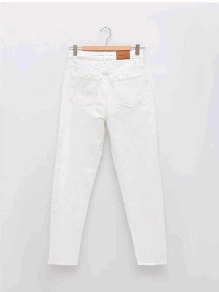 XSIDE YEPYENİ KADIN SLIMMOM BEYAZ JEAN PANTOLON - 5