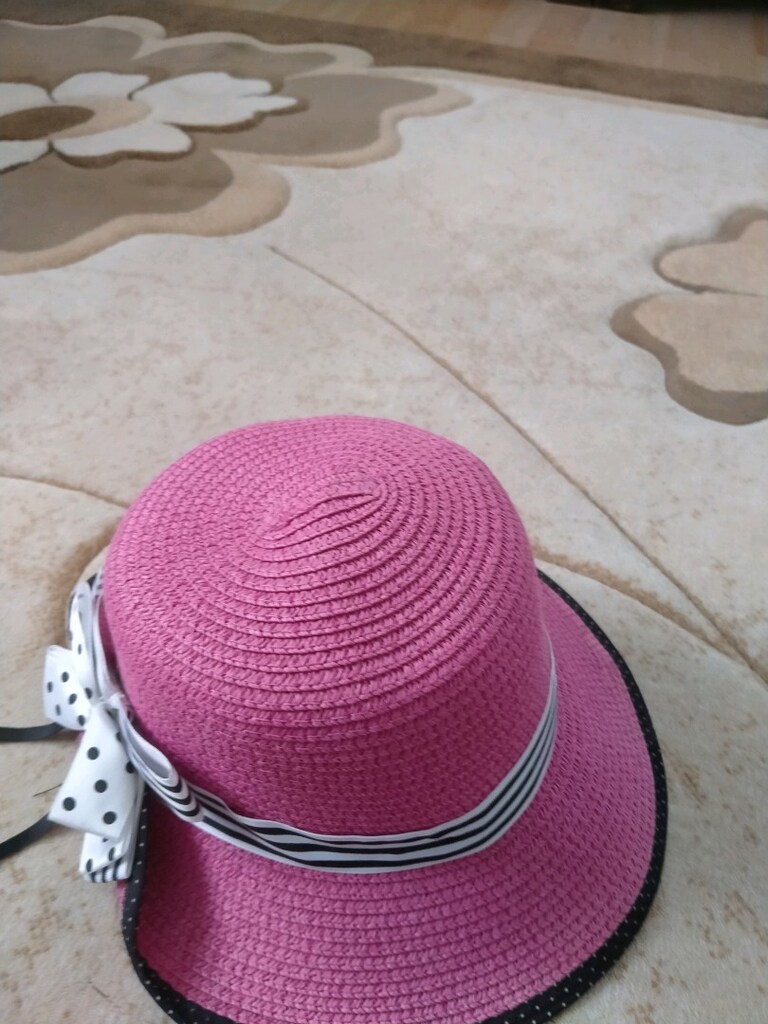 şapka pembe hasır - 2