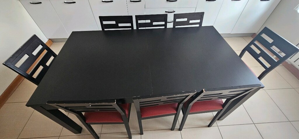 8 Kişilik Yemek Masası + 8 Deri Kaplı Sandalye - 2