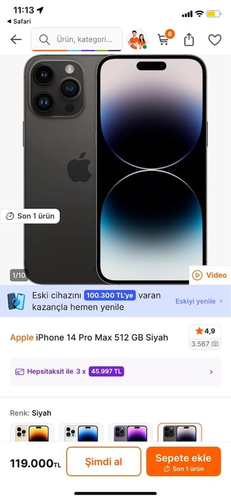 TR~KAPALI KUTU~DİSTRİBÜTÖR 24 AY GARANTİLİ~ 14 PRO MAX{512GB}~UZAY GRİ - 2