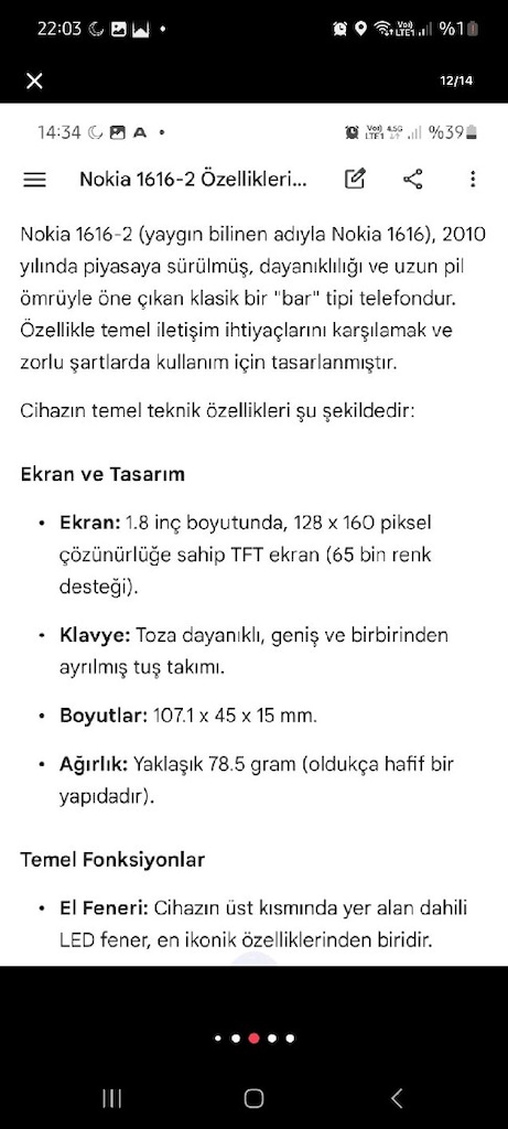 Nokıa tuşlu telefon. Model 1616-2. Simkart aktif olarak çalışıyor. - 3