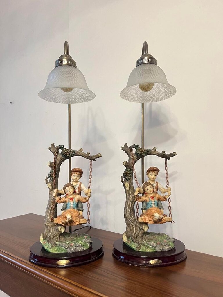 Vintage La Anina Collection Çift Gece Lambası Abajur - 8