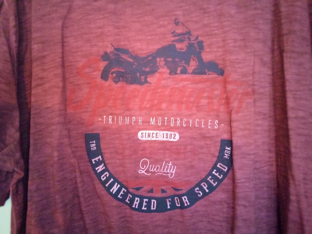 Triumph Motorcycles marka, motor temalı, bordo renk xxxl en 68-70 boy — görsel 2/5
