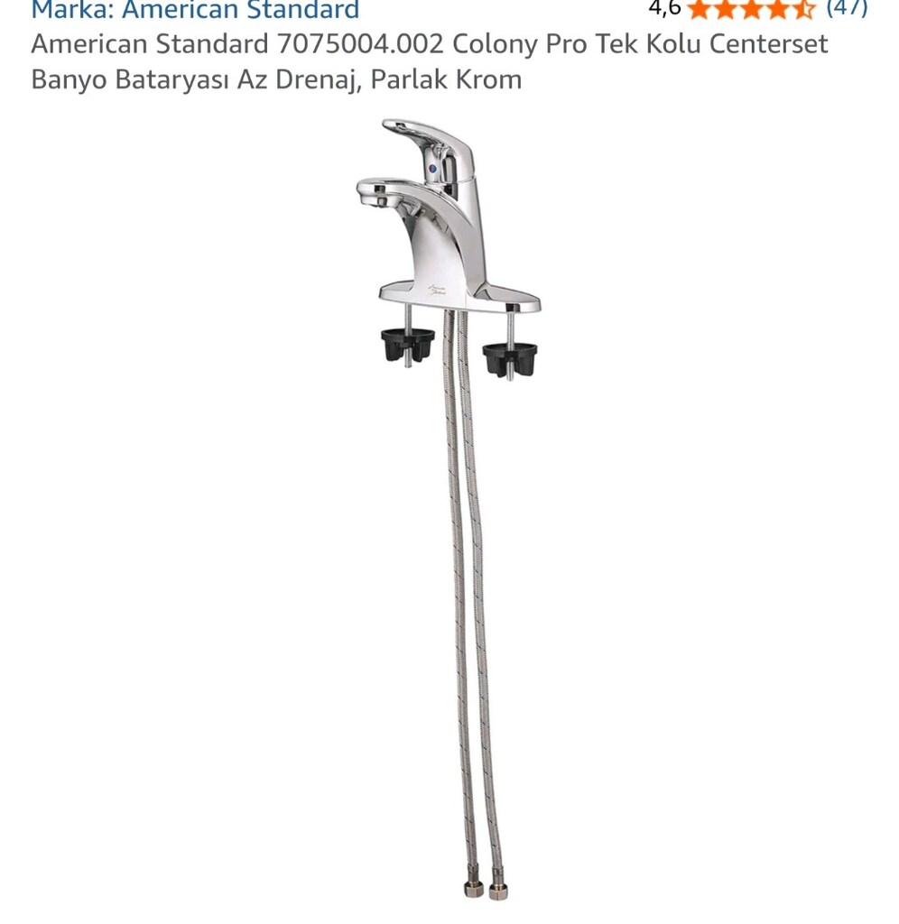 American Standard Colony Pro Centerset Banyo Bataryası – Parlak Krom, - 4