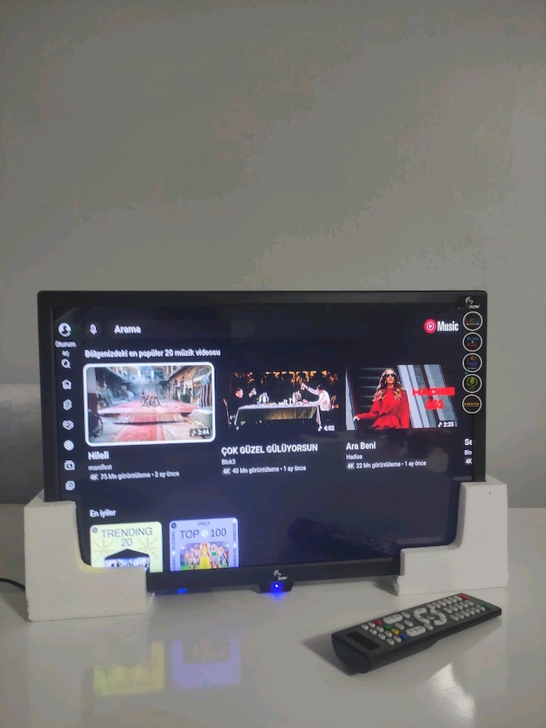 19 inç Android Televizyon 12 volt/220 volt ister evde ister karavanda - 2