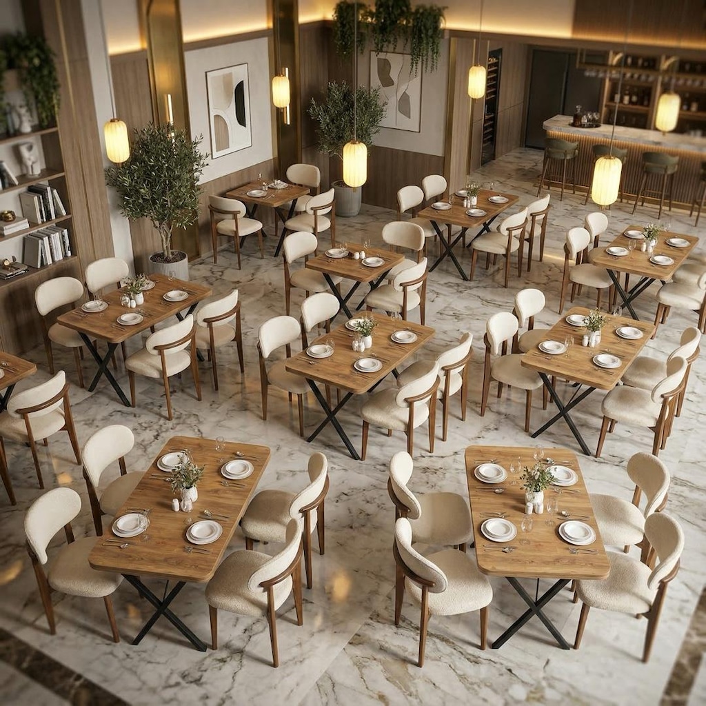KAFE RESTORANLAR İÇİN MASA SANDALYE SETİ - 11