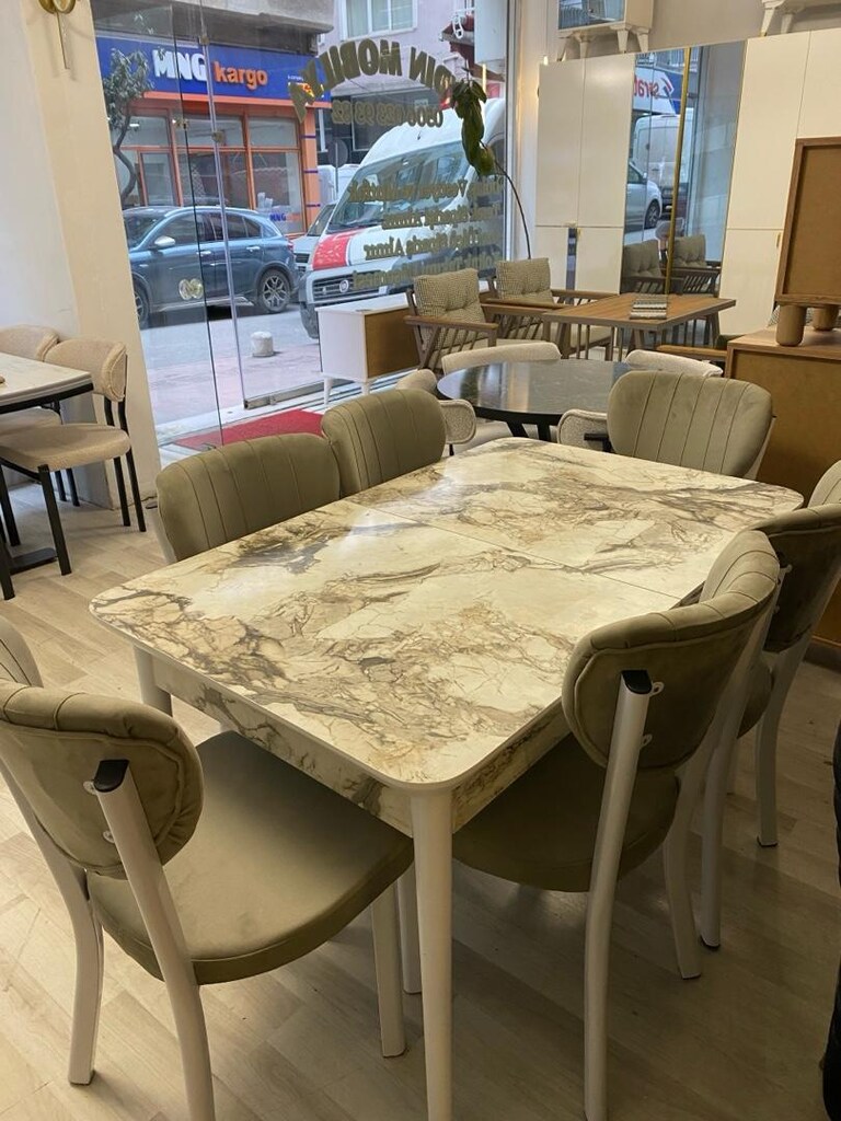 MDF KELEBEK MASA TAKIMI 6 SANDALYE