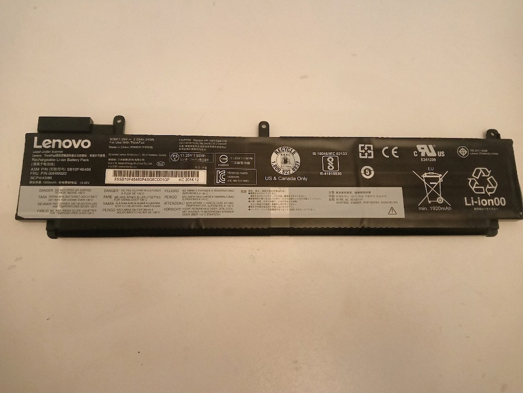 Lenovo Thinkpad T460S T470S batarya (00HW022) - 2