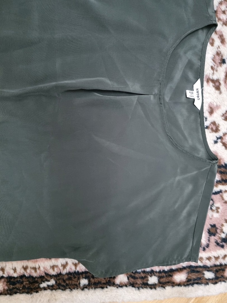 Koton marka 40 beden,haki yeşil kadın kısa kollu, yuvarlak yaka bluz - 2