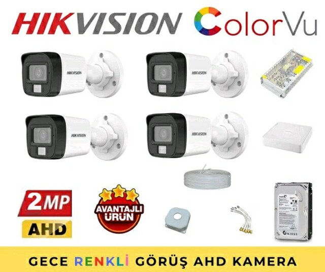Hikvision kamera sistemi 4 kameralı