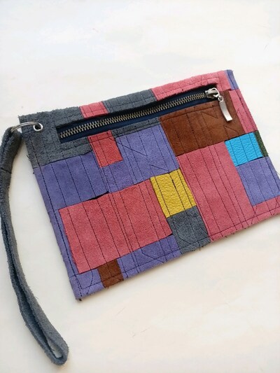 Deri Patchwork portföy çanta