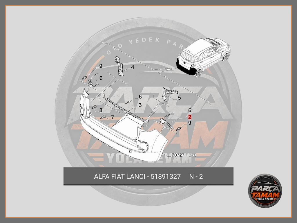 FİAT 500 L SAĞ ARKA KÖŞE BAĞLANTI BRAKETİ SIFIR ORJİNAL 51891327 - 6