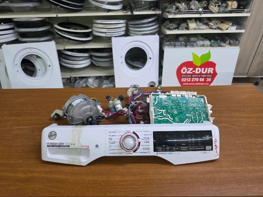 Hoover Kurutmalı Çamaşır Makinesi Ön Panel Kart ve Motor Seti (H3DS495 - 6