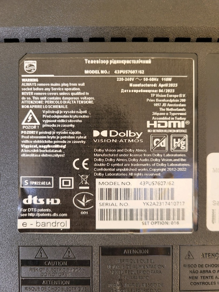 Philips 43PUS7607/02 anakart - 6