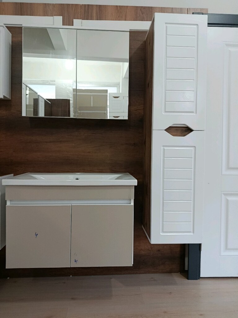 KAŞMIR RENKLI 65&80LIK DUVARA ASMALI MDF BANYO DOLABI &BOY DOLABI - 4