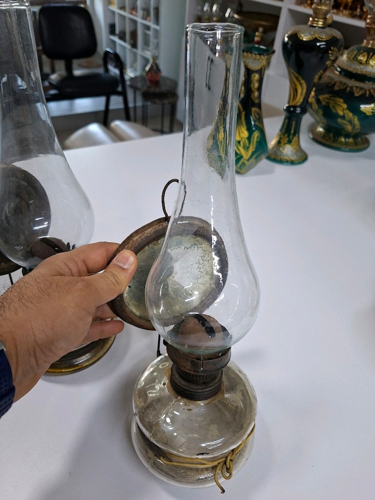 2 adet Antika Gaz lambası - 2