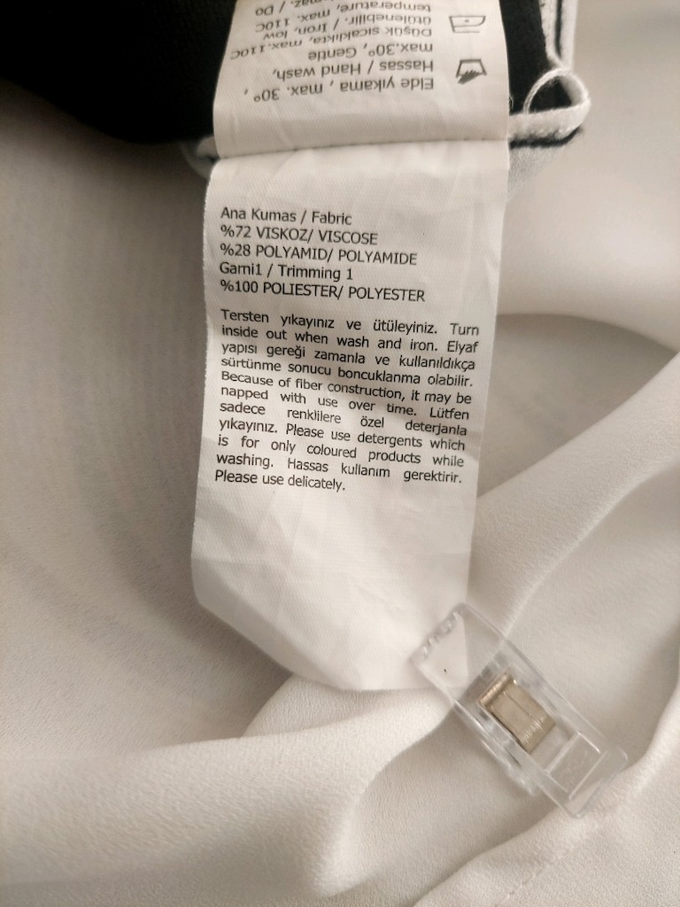 Twist arka Uzun şifon viskon triko bluz - 12