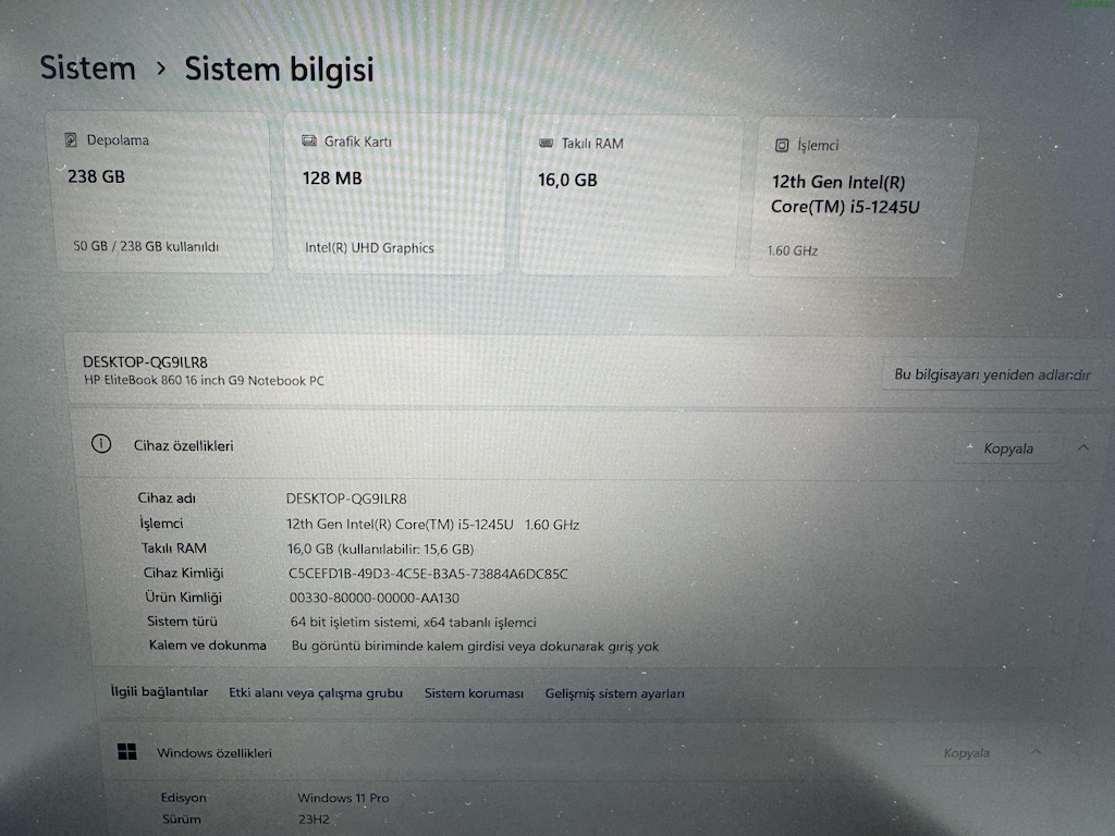 HP ELİTBOOK İ5 12. NESİL 16 GB RAM 256 NVME - 4