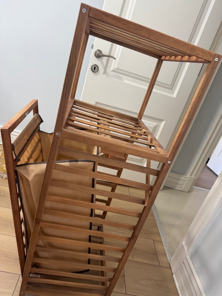 2 Raflı Çok Amaçlı Banyo Düzenleyici Kirli Çamaşır Sepeti Organizer - 7